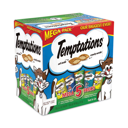 Cat Treats Mega Pack Variety, 6.3 oz Pouch, 4/Pack, Ships in 1-3 Business Days