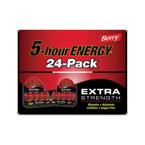 Image of 5-Hour Energy® Extra Strength Energy Drink, Berry, 1.93 Oz Bottle, 24/Carton, Ships In 1-3 Business Days