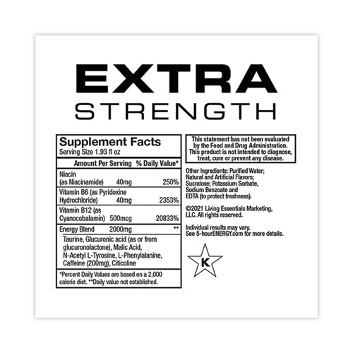 Image of 5-Hour Energy® Extra Strength Energy Drink, Berry, 1.93 Oz Bottle, 24/Carton, Ships In 1-3 Business Days