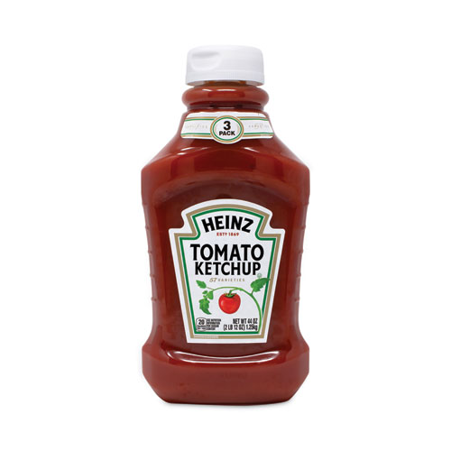 Image of Heinz Tomato Ketchup Squeeze Bottle, 44 Oz Bottle, 3/Pack, Ships In 1-3 Business Days
