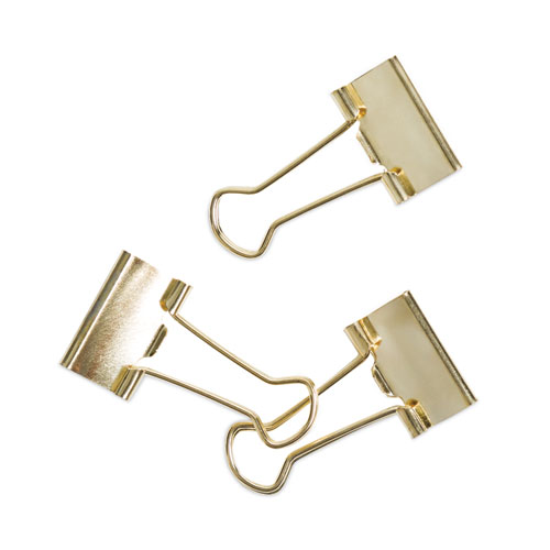 Image of U Brands Binder Clips, Small, Gold, 72/Pack