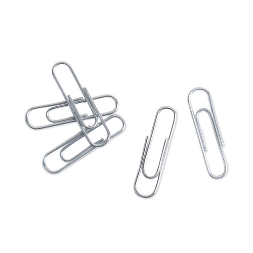 Paper Clips, Medium, Vinyl-Coated, Silver, 200 Clips/Box, 5 Boxes/Pack