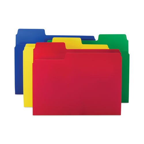 Smead™ Supertab Top Tab File Folders, 1/3-Cut Tabs: Assorted, Letter Size, 0.75" Expansion, Polypropylene, 12/Pack