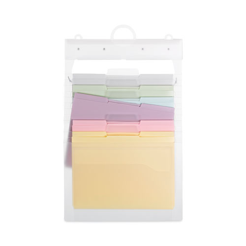 Image of Smead™ Cascading Wall Organizer, 6 Sections, Letter Size, 14.25" X 24.25", Blue, Clear, Gray, Green, Orange, Pink, Purple