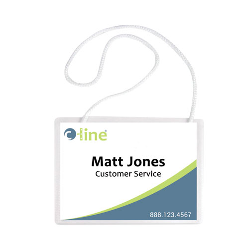 Image of C-Line® Specialty Name Badge Holder Kits, 4 X 3, Horizontal Orientation, White, 50/Box