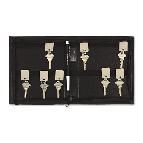 SecurIT® Security-Backed Zippered Case, 24-Key,Vinyl, Black, 7 x 1 x 8 3/8