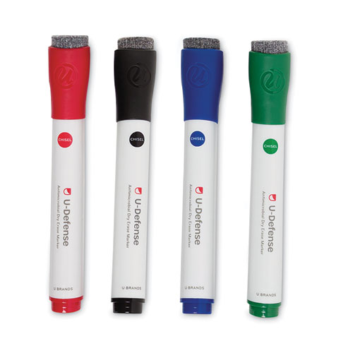 Image of U Brands U-Defense Antimicrobial Dry-Erase Markers, Medium Bullet Tip, Assorted Colors, 24/Pack