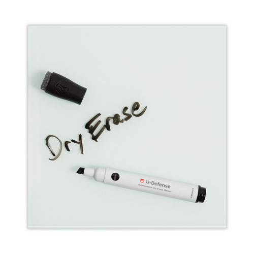 Image of U Brands U-Defense Antimicrobial Dry-Erase Markers, Broad Chisel Tip, Black, 12/Pack
