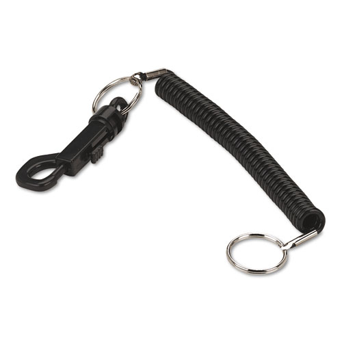 Key Coil Chain 'N Clip Wearable Key Organizer, Flexible Coil, Black