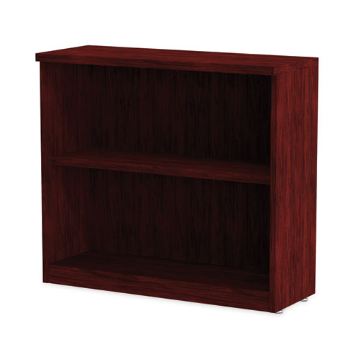 Image of Alera® Valencia Series Bookcase, Two-Shelf, 31.75W X 14D X 29.5H, Mahogany