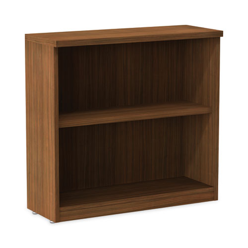 Alera Valencia Series Bookcase,Two-Shelf, 31.75w x 14d x 29.5h, Modern Walnut ALEVA633032WA