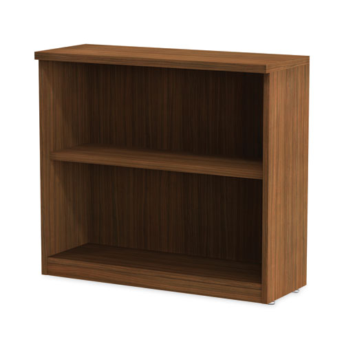 Alera Valencia Series Bookcase,Two-Shelf, 31.75w x 14d x 29.5h, Modern Walnut