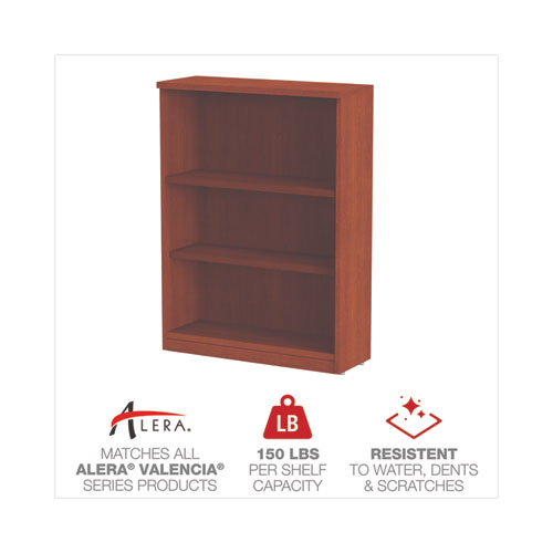 Image of Alera® Valencia Series Bookcase, Three-Shelf, 31.75W X 14D X 39.38H, Med Cherry