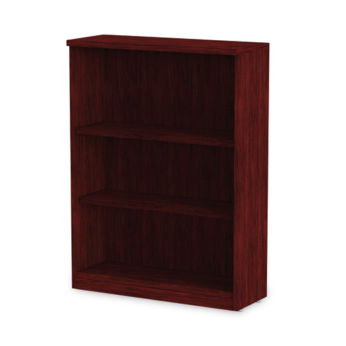 Alera Valencia Series Bookcase, Three-Shelf, 31.75w x 14d x 39.38h, Mahogany