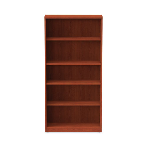 Image of Alera® Valencia Series Bookcase, Five-Shelf, 31.75W X 14D X 64.75H, Medium Cherry