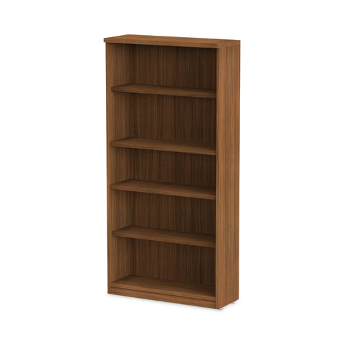 Image of Alera® Valencia Series Bookcase, Five-Shelf, 31.75W X 14D X 64.75H, Modern Walnut