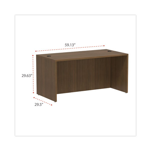 Image of Alera® Valencia Series Straight Front Desk Shell, 59.13" X 29.5" X 29.63", Modern Walnut