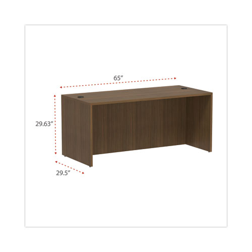 Image of Alera® Valencia Series Straight Front Desk Shell, 65" X 29.5" X 29.63", Modern Walnut