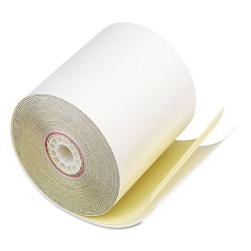 Iconex™ Impact Printing Carbonless Paper Rolls, 0.69" Core, 3.25" x 80 ft, White/Canary, 60/Carton
