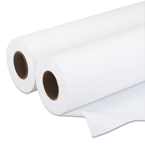 Amerigo Wide-Format Paper, 3" Core, 20 lb, 24" x 500 ft, Smooth White, 2/Pack