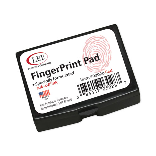 Image of Lee Inkless Fingerprint Pad, 2.25" X 1.75", Red