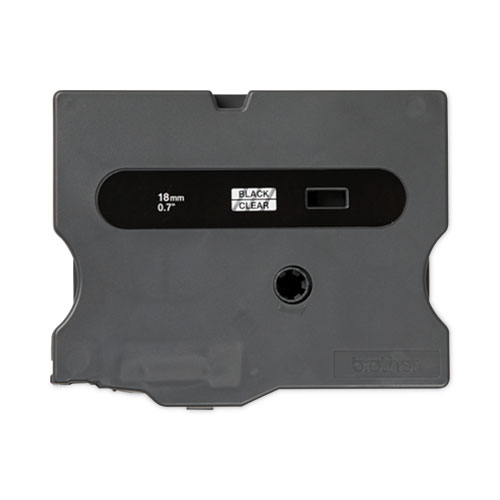 Image of TX Tape Cartridge for PT-8000, PT-PC, PT-30/35, 0.7" x 50 ft, Black on Clear