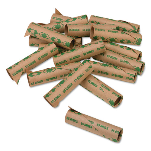 Iconex™ Preformed Tubular Coin Wrappers, Dimes, $5, 1,000 Wrappers/Box