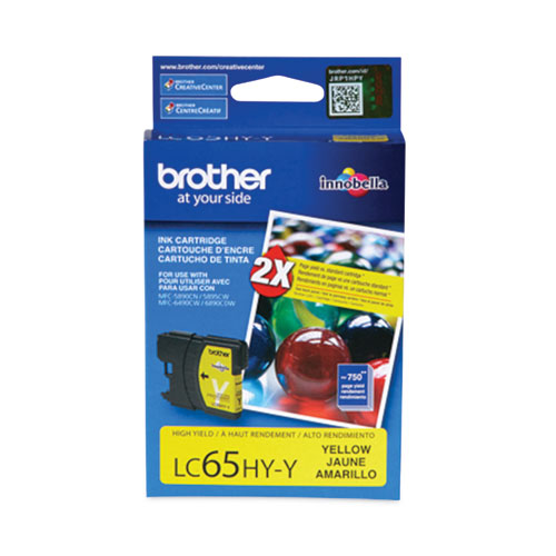 Brother LC65HYY Innobella High-Yield Ink, 750 Page-Yield, Yellow