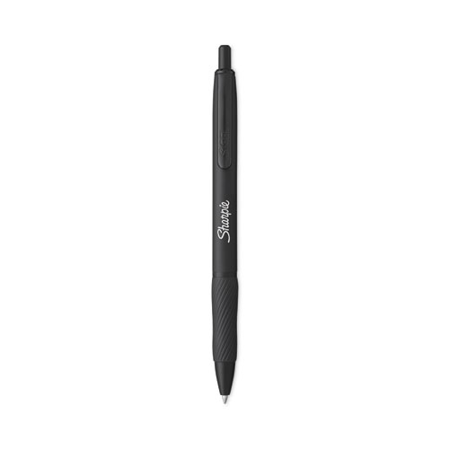 Sharpie® S-Gel™ S-Gel Premium Metal Barrel Gel Pen, Retractable, Medium 0.7 Mm, Black Ink, Black Barrel, Dozen