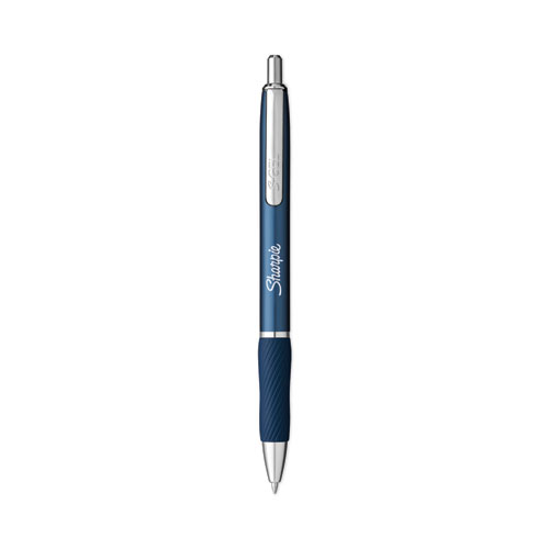 Sharpie S-Gel Pens - Medium Pen Point - 0.7 mm Pen Point Size - Black  Gel-based Ink - White Metal Barrel - 8 / Pack