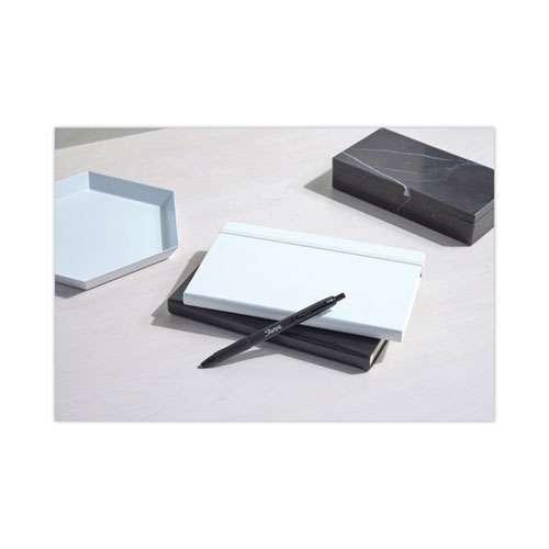 Image of Sharpie® S-Gel™ S-Gel Premium Metal Barrel Gel Pen, Retractable, Medium 0.7 Mm, Black Ink, Black Barrel, Dozen
