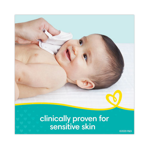 Sensitive Baby Wipes, 1-Ply, 6.8 x 7, Unscented, White, 56/Pack, 8 Packs/Carton