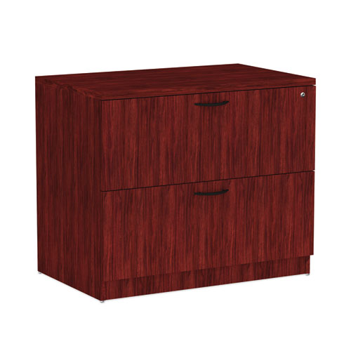 Image of Alera® Valencia Series Lateral File, 2 Legal/Letter-Size File Drawers, Mahogany, 34" X 22.75" X 29.5"