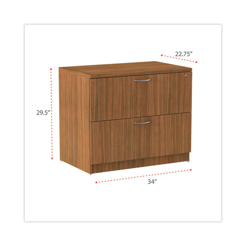 Image of Alera® Valencia Series Lateral File, 2 Legal/Letter-Size File Drawers, Modern Walnut, 34" X 22.75" X 29.5"