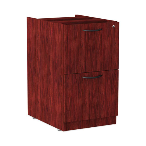 Image of Alera® Valencia Series Full Pedestal File, Left Or Right, 2 Legal/Letter-Size File Drawers, Mahogany, 15.63" X 20.5" X 28.5"