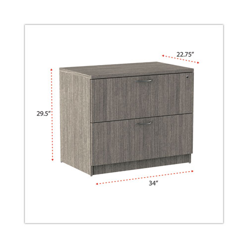Image of Alera® Valencia Series Lateral File, 2 Legal/Letter-Size File Drawers, Gray, 34" X 22.75" X 29.5"