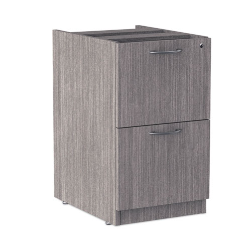 Image of Alera® Valencia Series Full Pedestal File, Left Or Right, 2 Legal/Letter-Size File Drawers, Gray, 15.63" X 20.5" X 28.5"