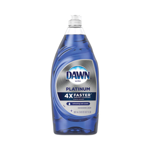 Image of Platinum Liquid Dish Detergent, Refreshing Rain Scent, 32.7 oz Bottle, 8/Carton