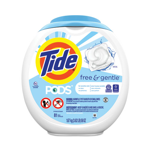 Tide® Pods, Unscented, 81 Pods/Tub