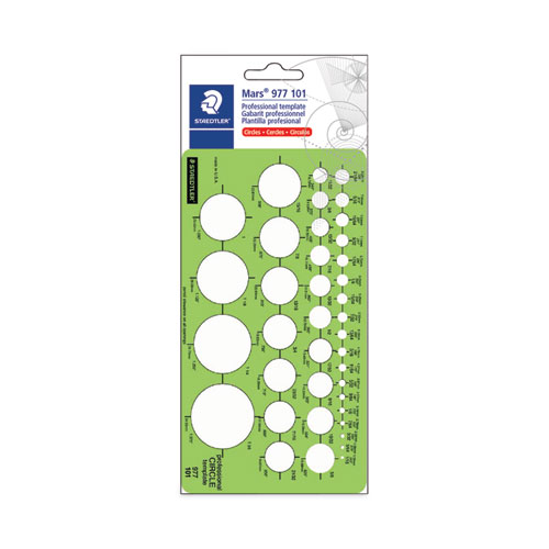 Image of Staedtler® Templates, 39 Circles, 4 X 7.25, Green