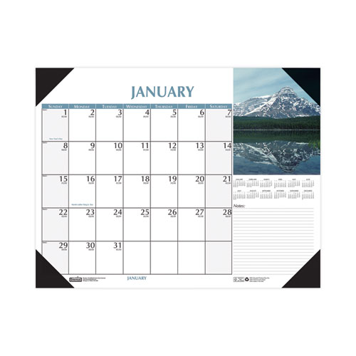 House Of Doolittle™ Earthscapes Scenic Desk Pad Calendar, Scenic Photos, 18.5 X 13, White Sheets, Black Binding/Corners,12-Month (Jan-Dec): 2024