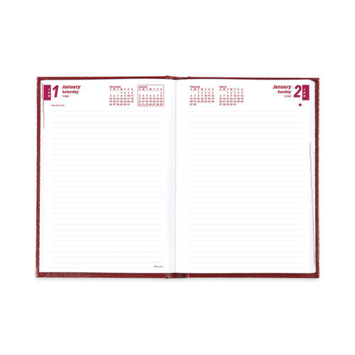Image of Brownline® Daily/Monthly Planner, 8.25 X 5.75, Red Cover, 12-Month (Jan To Dec): 2024