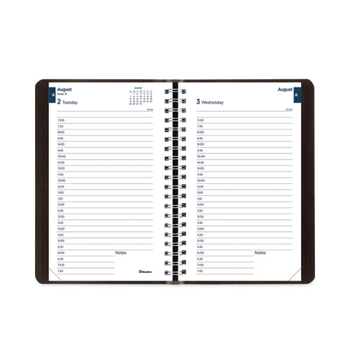 Academic Daily/Monthly Planner, 8 x 5, Black Cover, 12-Month (Aug to July): 2024 to 2025