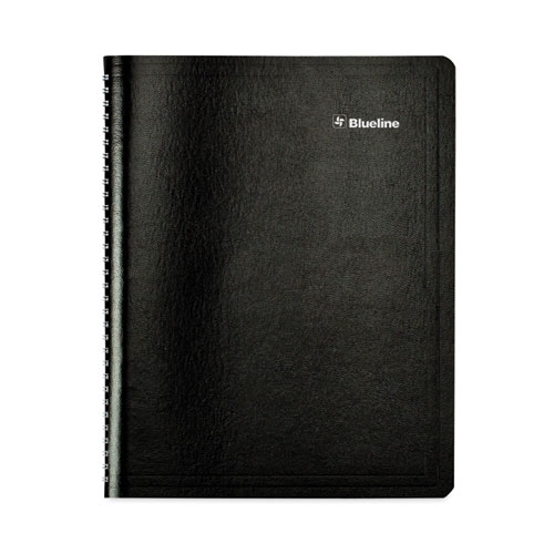 Image of Blueline® Academic Monthly Planner, 11 X 8.5, Black Cover, 14-Month (July To Aug): 2023 To 2024
