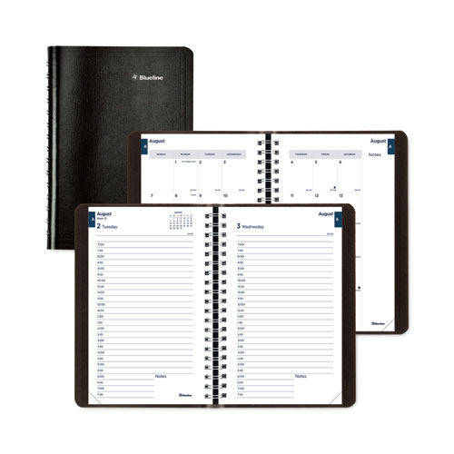 Academic Daily/Monthly Planner, 8 x 5, Black Cover, 12-Month (Aug to July): 2023 to 2024