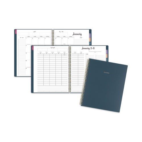 Harmony Weekly/Monthly Poly Planner, 11 x 8.5, Teal Cover, 13-Month (Jan to Jan): 2023 to 2024