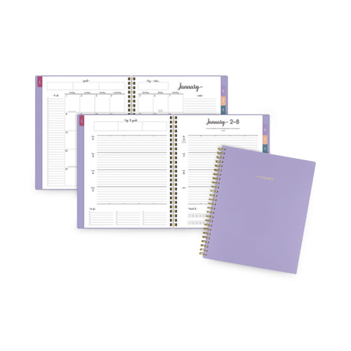 Harmony Weekly/Monthly Poly Planner, 8.75 x 7, Lilac Cover, 13-Month (Jan to Jan): 2023 to 2024