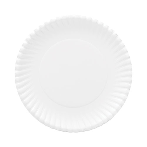 Image of Gold Label Coated Paper Plates, 9" dia, White, 120/Pack, 8 Packs/Carton