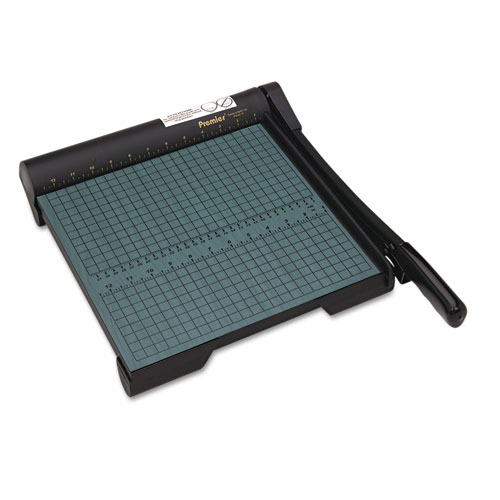 The Original Green Paper Trimmer, 20 Sheets, Wood Base, 12 1/2"x 12" | by Plexsupply
