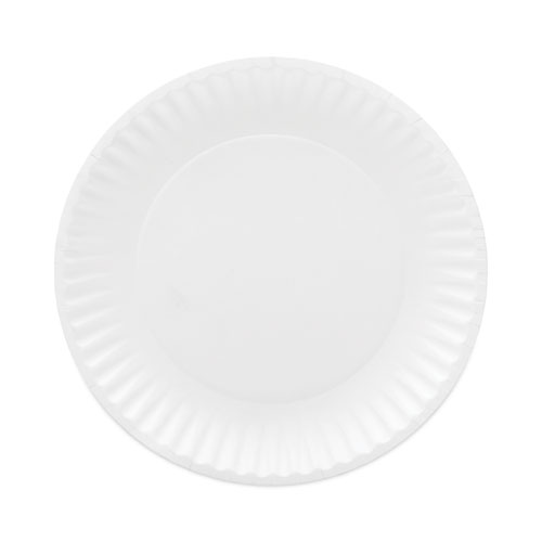 Image of Coated Paper Plates, 6" dia, White, 100/Pack, 12 Packs/Carton